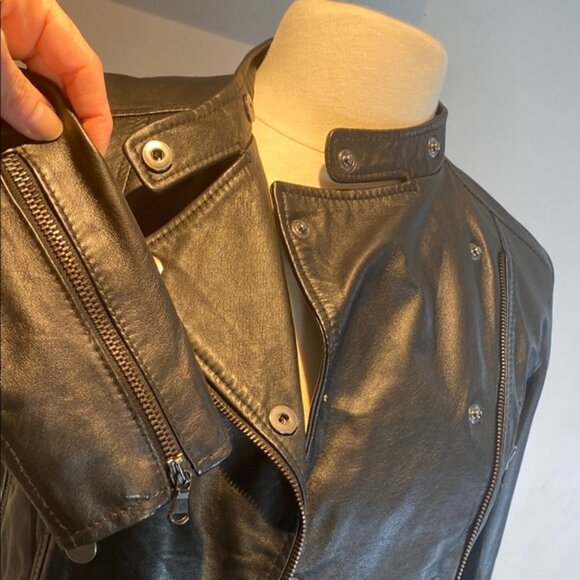 Angela D Milan Angela D Milan black buttery leather moto jacket size small - Picture 8 of 8